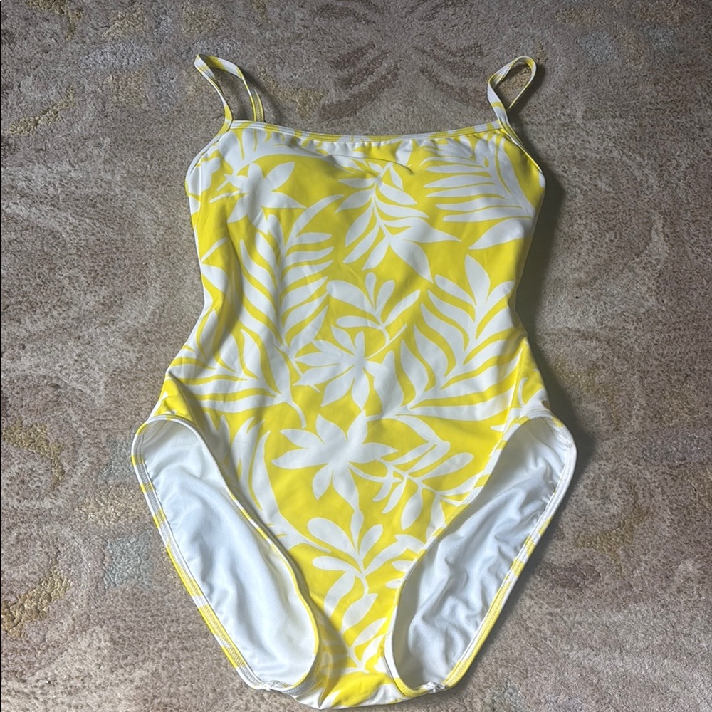 Kate Spade Yellow and White One Piece Swimsuit